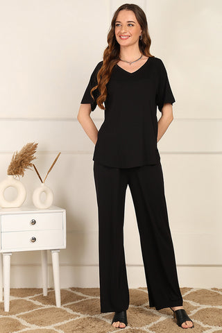 Black Maternity Palazzo Set