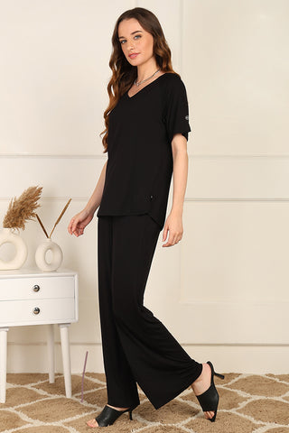 Black Maternity Palazzo Set