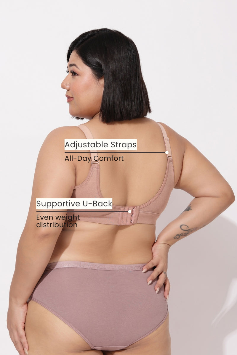 Lira Ribbed Cotton Nursing Padded Bra - Caramel