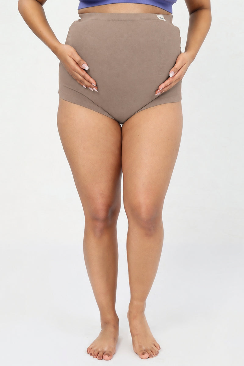 Pregnancy Panty – Over-the-Belly (Rib Textured) - Caramel