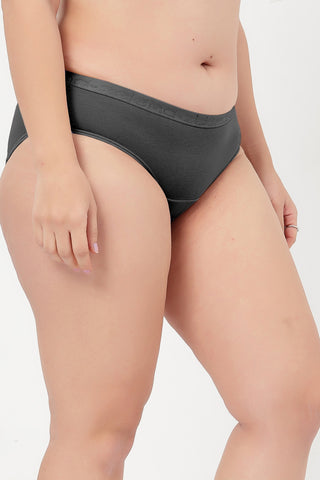 Cotton Cut & Sew Mid-Rise Hipster - Black