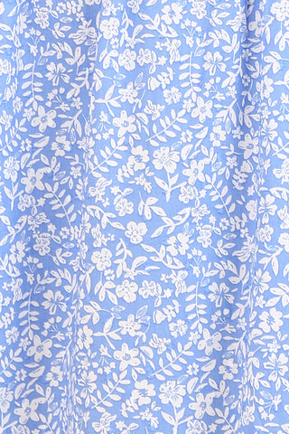 Sky Blue Printed 100% Soft Cotton Zipless Maternity Feeding Dress