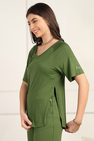 Green Maternity Pajama Set