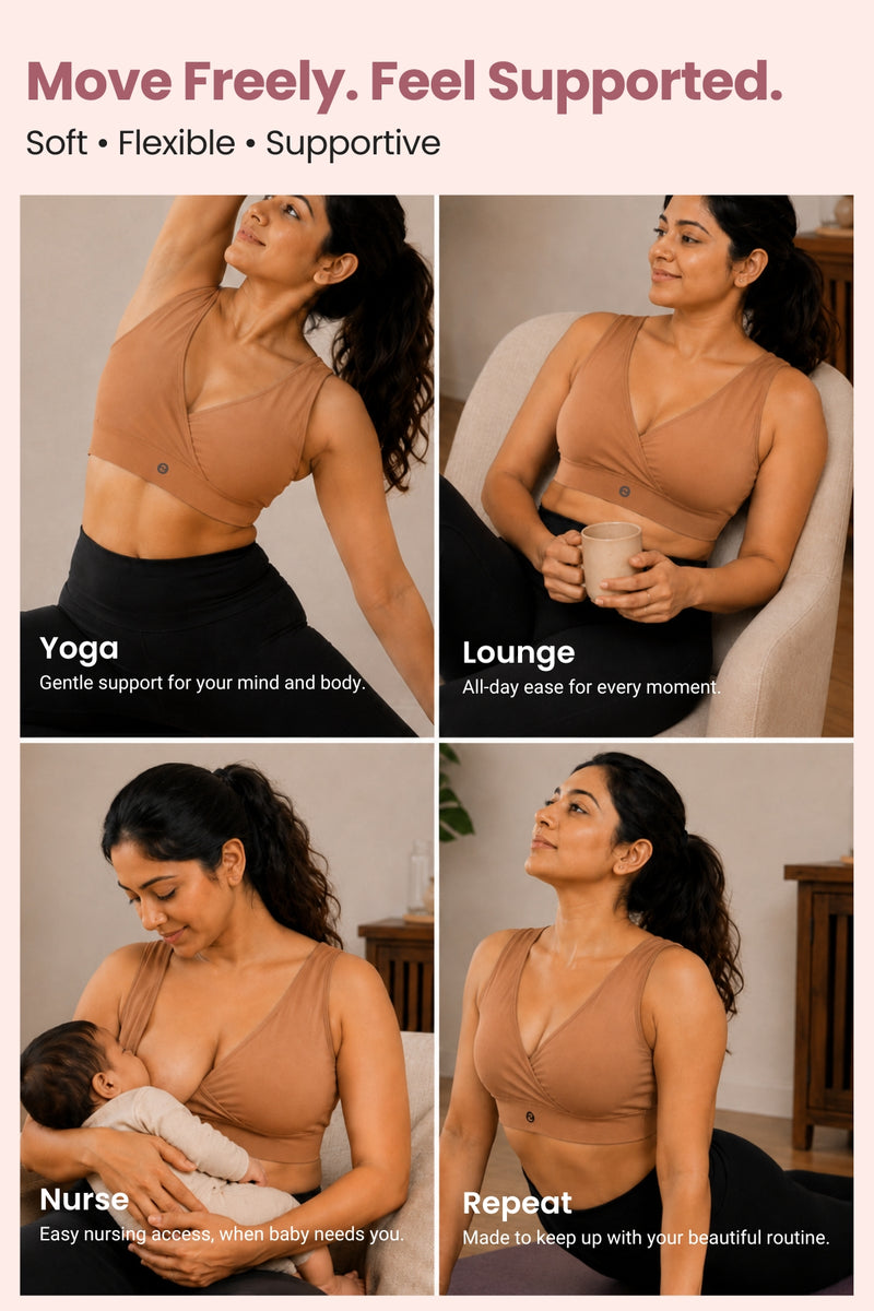 EasyMove non-padded Cotton Yoga Bra - Honey