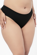 Sera Broad Rib Mid Rise Hipster - Black