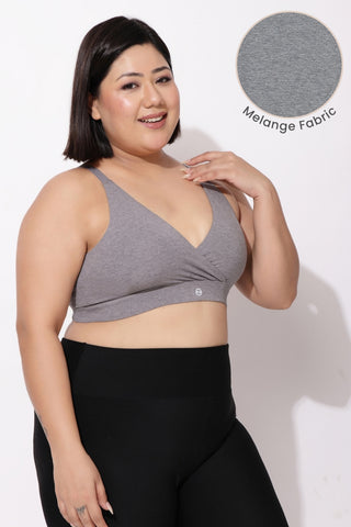 247 Extra Support Cotton Feeding Bra with Adjuster - Melange Anthrea