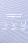 Zena Fine-Rib Bra - Soft Blue