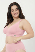 Lira Ribbed Cotton Nursing Padded Bra - Baby Pink
