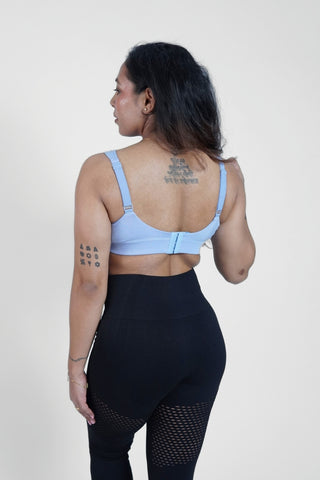 M-Blue Maternity Bra; seamlessly combines comfort, support, and feeding functionality.