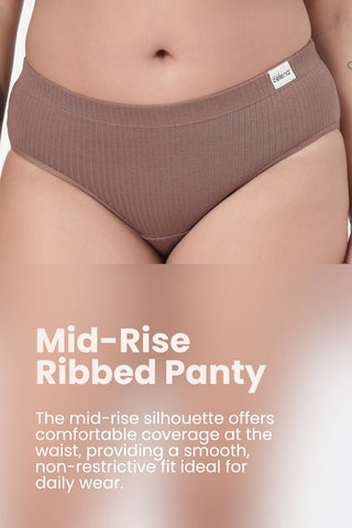 Sera Broad Rib Mid Rise Hipster - Mocha