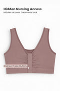 Ruched Invisible Button Nursing Bra - Coco