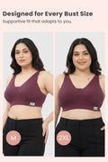 Natural Shape Wide Rib Bra - Dark Berry