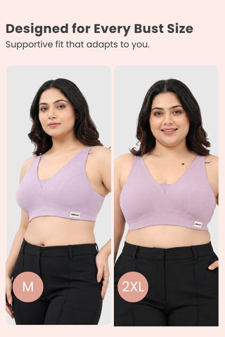 Natural Shape Wide Rib Bra - Lavender