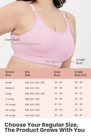 SecureFit Cotton Non-Padded Feeding Bra - Baby Pink