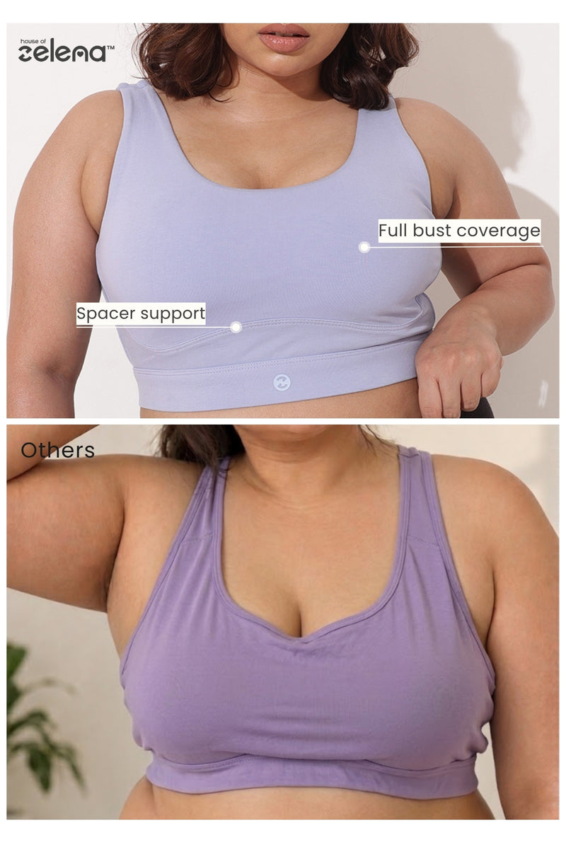 Sculpt & Lift Cotton Sports Bra - M-Blue
