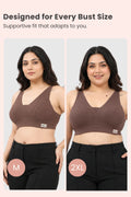 Natural Shape Wide Rib Bra - Mocha
