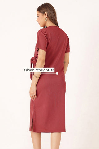 Mario Rib Zipless Feeding Dress - Maroon