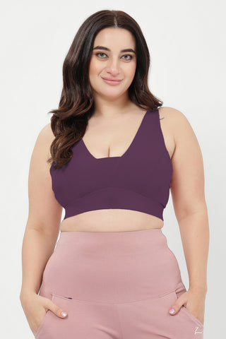 SecureFit Cotton Fixed-Pad Feeding Bra - Mauve Rose
