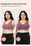 Natural Shape Wide Rib Bra - Purple