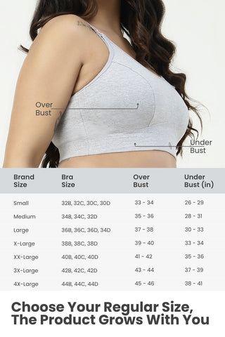 SecureFit Cotton Non-Padded Feeding Bra - Grey Melange