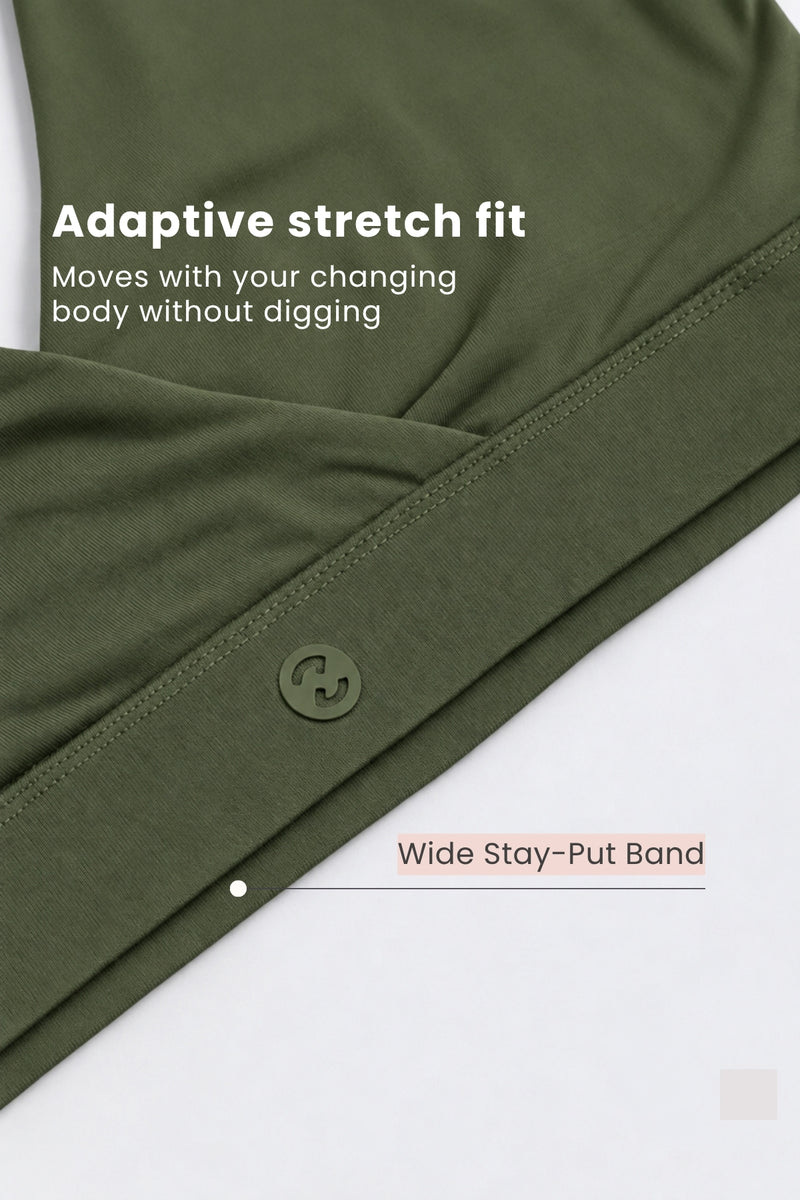 247 (Upgraded) Army Green Modal Padded Maternity Feeding Bra