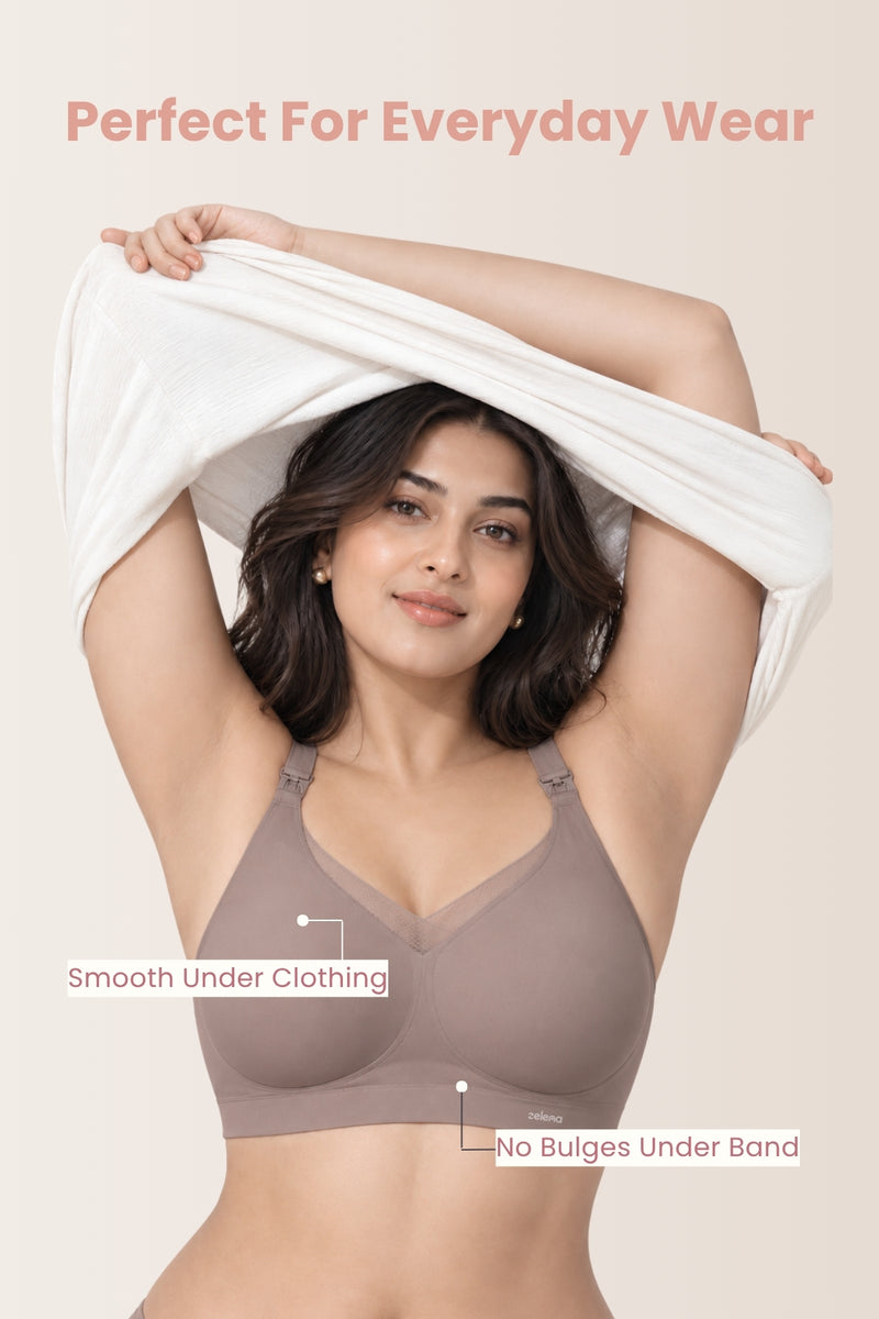 Sculpt & Lift Powermesh Nursing Bra - Chrome