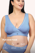 247 (Upgraded) Cornflower Blue Modal Padded Maternity Feeding Bra