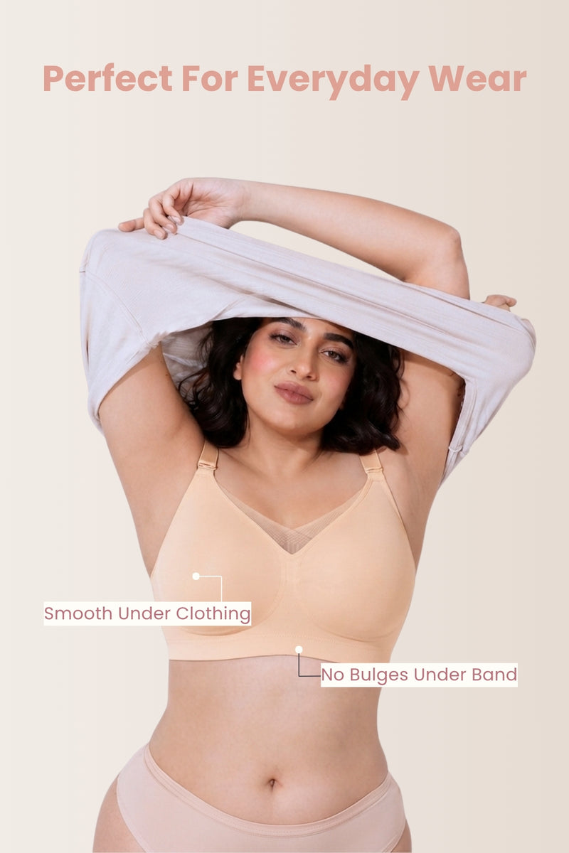 Sculpt & Lift Powermesh Nursing Bra - Champagne
