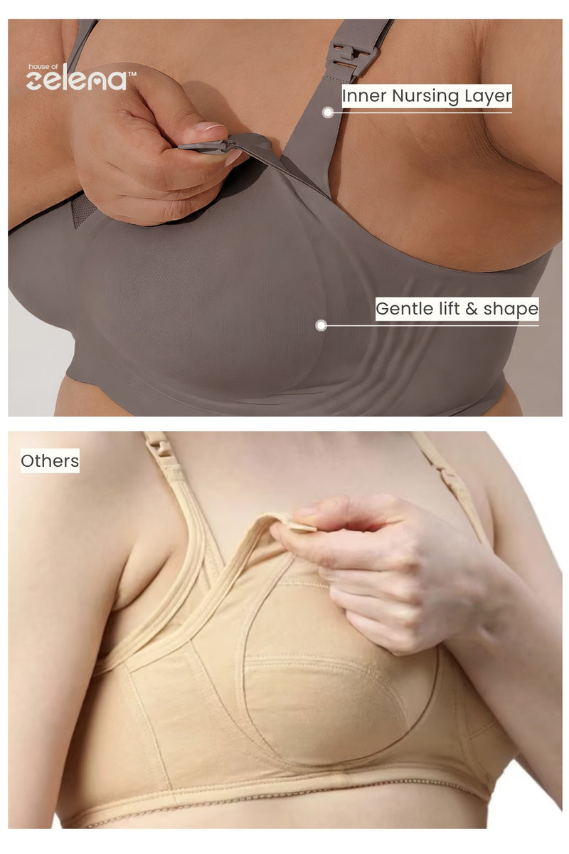 Sculpt & Lift Powermesh Nursing Bra - Chrome