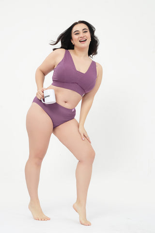 Sera Broad Rib-Bra Pack of 2 - (Lavender & Purple)