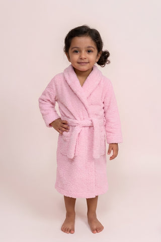 100% Soft Cotton Terry Bathrobe for Kids - Pink