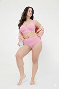 Lira Ribbed Cotton Nursing Padded Bra - Baby Pink