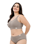 Riva Fine-Rib Cotton Feeding Bra - Dark Skin