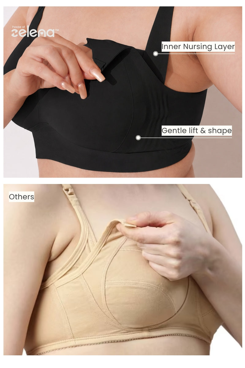 Sculpt & Lift Scallop Nursing Bra - Onyx