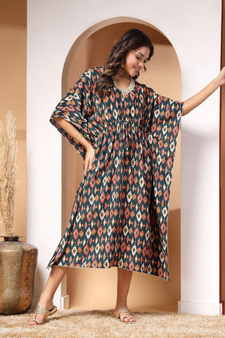 Timeless Ikat Maternity Kaftan Dress