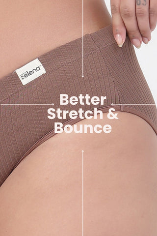 Sera Broad Rib Mid Rise Hipster - Mocha