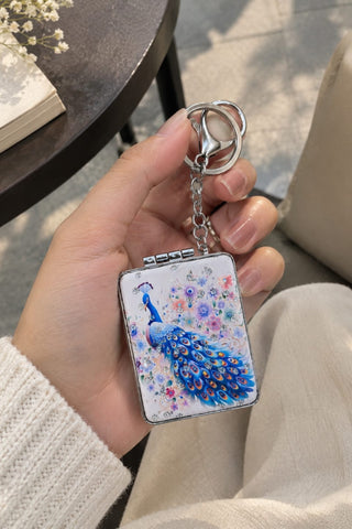 Peacock Mirror Keychain