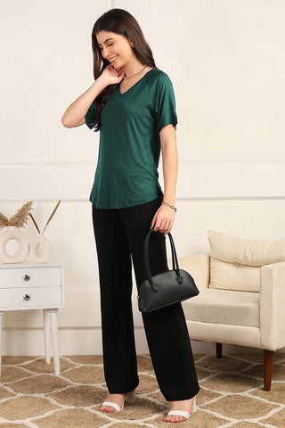 Deep Emerald Maternity Palazzo Set