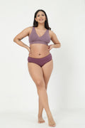 247 (Upgraded) Modal Padded Maternity Feeding Bra - Purple Grey
