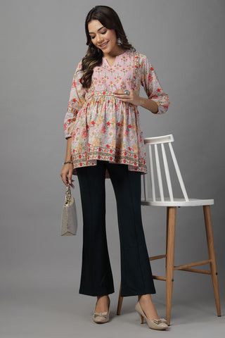 Blossom Charm Maternity Feeding Peplum Top