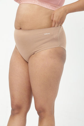 Zena Fine-Rib Bra & Pregnancy Panty - (Rose Gold & Skin)
