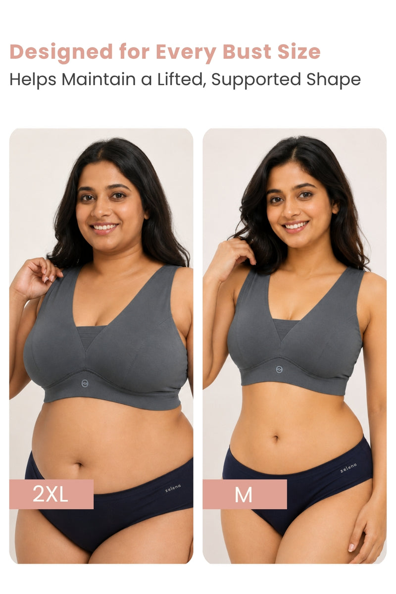 Natural Shape Modal Bra - Steel Grey