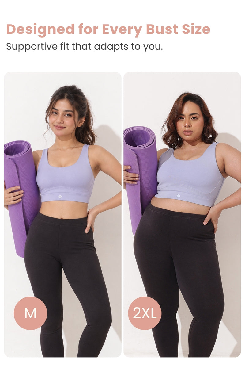 Sculpt & Lift Cotton Sports Bra - M-Blue