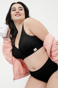 Lira Ribbed Cotton Nursing Padded Bra - Black