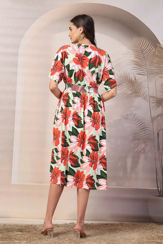 Fresh Floral Delight Maternity Zipless Feeding Dress