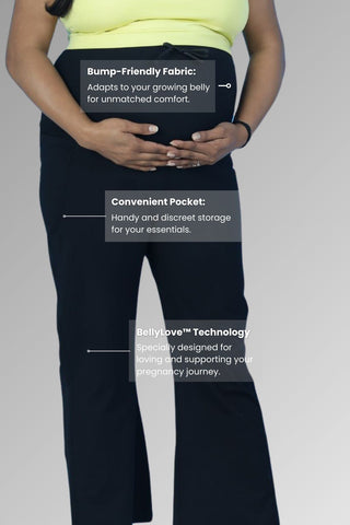 Full Bump-Coverage Black Flair Pant (Pregnancy)