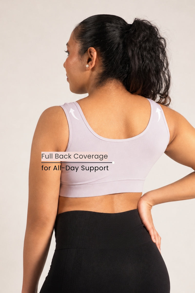 EasyMove non-padded Cotton Yoga Bra - Light Grey
