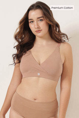 247 Extra Support Cotton Feeding Bra with Adjuster - Caramel