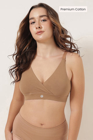 247 Extra Support Cotton Feeding Bra with Adjuster - Honey