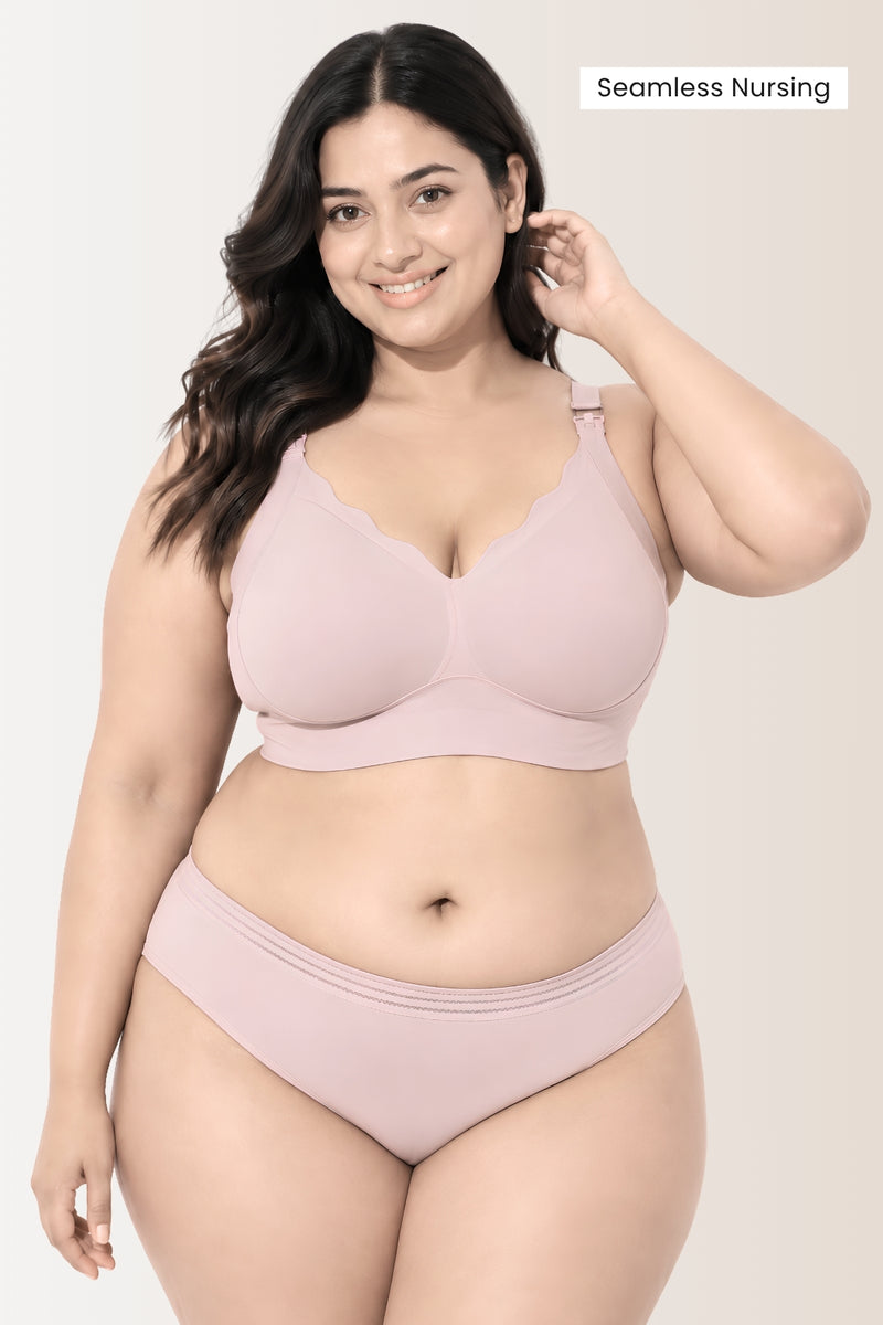 Sculpt & Lift Scallop Nursing Bra - Blush